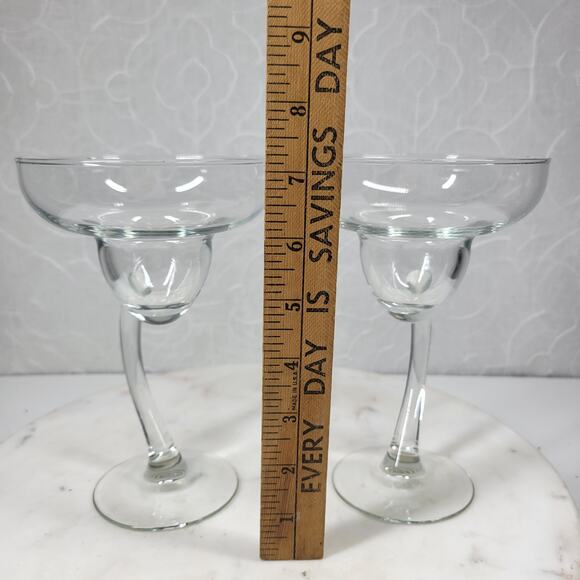 Libbey Bravura Margarita Glasses Clear Twisted Stem Hand Blown Cocktail Barware - Picture 9 of 13